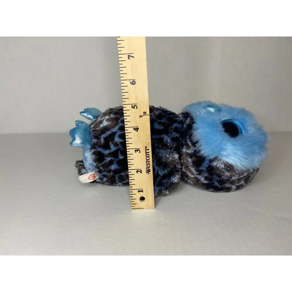 Ty Beanie Boos Yago Blue Owl Plush‎ Spotted Black Blue Glitter Eyes 6 inch 2018